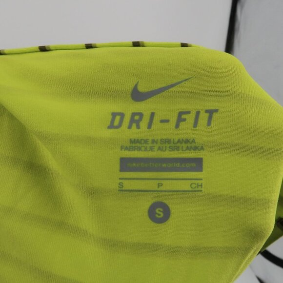 Nike Dri-Fit Yellow Gray Striped Athletic Tank Top Size Small - Picture 2 of 6